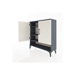 Arges Şifonyer 3 Raflı 2 Kapaklı 88x30x96 Antrasit-aytaşı