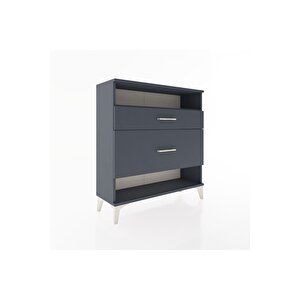 Arges Şifonyer Tek Raflı 2 Çekmeceli 88x30x96 Antrasit-antrasit