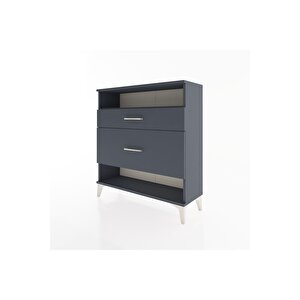 Arges Şifonyer Tek Raflı 2 Çekmeceli 88x30x96 Antrasit-antrasit