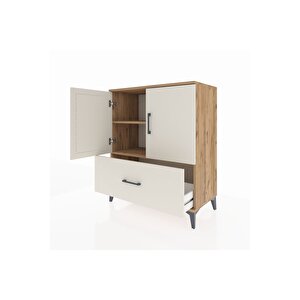 Hyperion Şifonyer 2 Raflı Tek Çekmeceli 2 Kapaklı 88x44x106 Çam-aytaşı