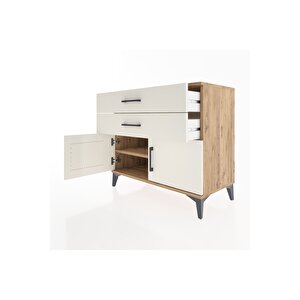 Hyperion Şifonyer Tek Raflı 2 Çekmeceli 2 Kapaklı 88x44x80 Çam-aytaşı