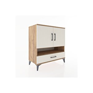 Hyperion Şifonyer 2 Raflı Tek Çekmeceli 2 Kapaklı 88x44x96 Çam-aytaşı