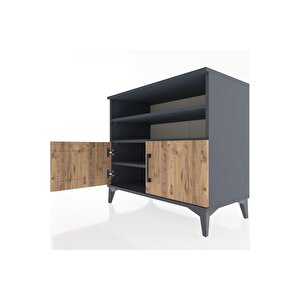 Hyperion Şifonyer 3 Raflı 2 Kapaklı 88x44x80 Antrasit-çam