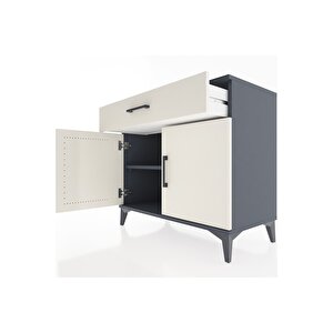 Hyperion Şifonyer Tek Raflı Tek Çekmeceli 2 Kapaklı 88x44x80 Antrasit-aytaşı