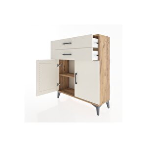 Arges Şifonyer 2 Raflı 2 Çekmeceli 2 Kapaklı 88x30x106 Çam-aytaşı