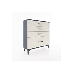 Arges Şifonyer 4 Çekmeceli 88x30x96 Antrasit-aytaşı