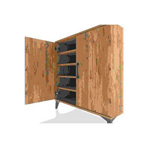 Hyperion Şifonyer 4 Raflı 2 Kapaklı 88x44x96 Çam-çam