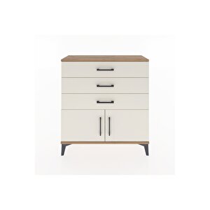 Arges Şifonyer Tek Raflı 3 Çekmeceli 2 Kapaklı 88x30x96 Çam-aytaşı