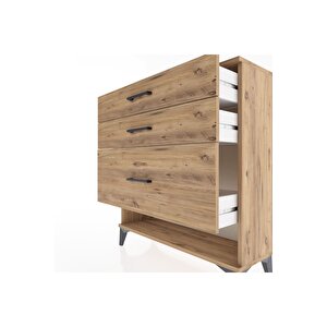 Arges Şifonyer 3 Çekmeceli 88x30x96 Çam-çam