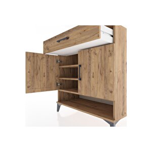 Hyperion Şifonyer 3 Raflı Tek Çekmeceli 2 Kapaklı 88x44x96 Çam-çam