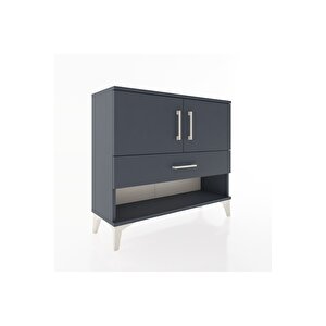 Arges Şifonyer 2 Raflı Tek Çekmeceli 2 Kapaklı 88x30x80 Antrasit-antrasit