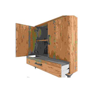 Hyperion Şifonyer 2 Raflı Tek Çekmeceli 2 Kapaklı 88x44x96 Çam-çam