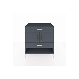 Kronos Şifonyer 2 Raflı 2 Çekmeceli 2 Kapaklı 88x59x96 Antrasit-antrasit