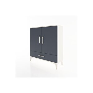 Arges Şifonyer 3 Raflı Tek Çekmeceli 2 Kapaklı 88x30x96 Aytaşı-antrasit