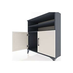 Hyperion Şifonyer 2 Raflı 2 Kapaklı 88x44x96 Antrasit-aytaşı