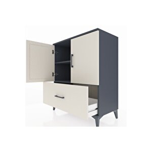 Hyperion Şifonyer 2 Raflı Tek Çekmeceli 2 Kapaklı 88x44x106 Antrasit-aytaşı