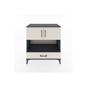 Hyperion Şifonyer 2 Raflı Tek Çekmeceli 2 Kapaklı 88x44x96 Antrasit-aytaşı