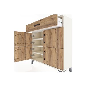 Arges Şifonyer 3 Raflı Tek Çekmeceli 4 Kapaklı 88x30x96 Aytaşı-çam