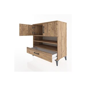 Hyperion Şifonyer 3 Raflı Tek Çekmeceli 2 Kapaklı 88x44x96 Çam-çam