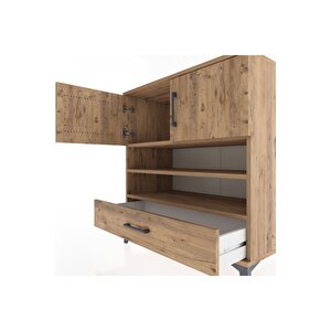 Hyperion Şifonyer 3 Raflı Tek Çekmeceli 2 Kapaklı 88x44x96 Çam-çam