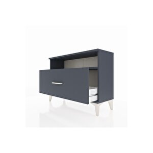 Arges Şifonyer Tek Raflı Tek Çekmeceli 88x30x64 Antrasit-antrasit