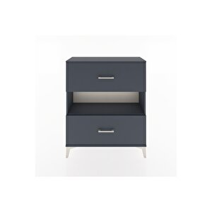 Arges Şifonyer Tek Raflı 2 Çekmeceli 88x30x106 Antrasit-antrasit