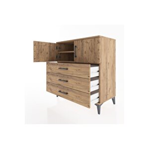 Hyperion Şifonyer 2 Raflı 3 Çekmeceli 2 Kapaklı 88x44x96 Çam-çam