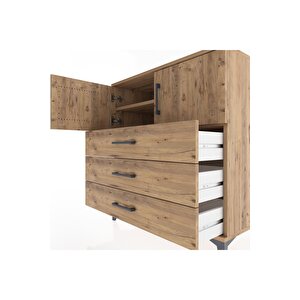 Hyperion Şifonyer 2 Raflı 3 Çekmeceli 2 Kapaklı 88x44x96 Çam-çam