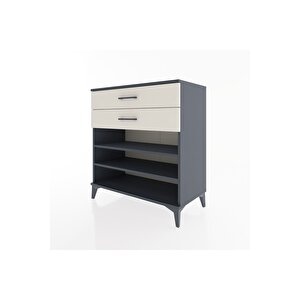 Hyperion Şifonyer 2 Raflı 2 Çekmeceli 88x44x96 Antrasit-aytaşı