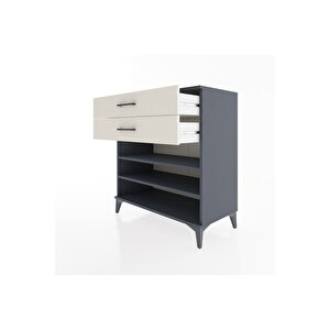 Hyperion Şifonyer 2 Raflı 2 Çekmeceli 88x44x96 Antrasit-aytaşı