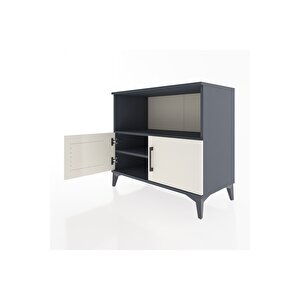 Hyperion Şifonyer 2 Raflı 2 Kapaklı 88x44x80 Antrasit-aytaşı