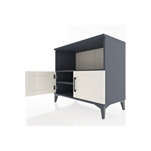 Hyperion Şifonyer 2 Raflı 2 Kapaklı 88x44x80 Antrasit-aytaşı
