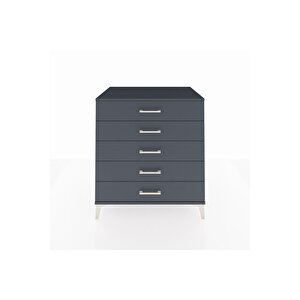 Kronos Şifonyer 5 Çekmeceli 88x59x96 Antrasit-antrasit