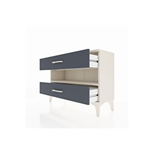 Arges Şifonyer Tek Raflı 2 Çekmeceli 88x30x64 Aytaşı-antrasit