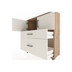 Hyperion Şifonyer Tek Raflı 2 Çekmeceli 2 Kapaklı 88x44x96 Çam-aytaşı