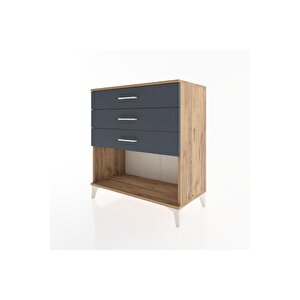 Hyperion Şifonyer 3 Çekmeceli 88x44x96 Çam-antrasit