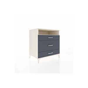 Kronos Şifonyer Tek Raflı 3 Çekmeceli 88x59x96 Aytaşı-antrasit