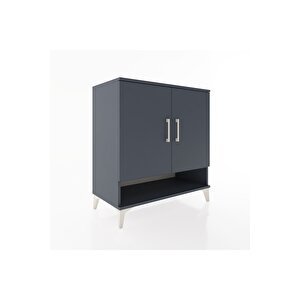 Hyperion Şifonyer Tek Raflı 2 Kapaklı 88x44x96 Antrasit-antrasit