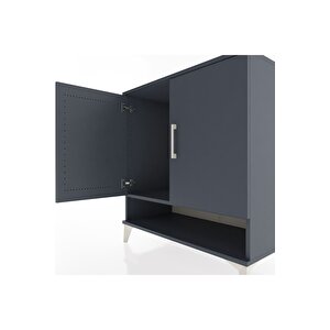 Hyperion Şifonyer Tek Raflı 2 Kapaklı 88x44x96 Antrasit-antrasit