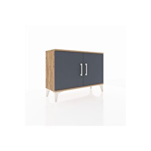 Arges Şifonyer Tek Raflı 2 Kapaklı 88x30x64 Çam-antrasit