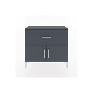 Arges Şifonyer Tek Raflı Tek Çekmeceli 2 Kapaklı 88x30x80 Antrasit-antrasit