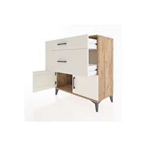 Hyperion Şifonyer 2 Çekmeceli 2 Kapaklı 88x44x96 Çam-aytaşı