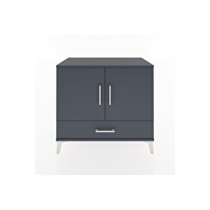 Hyperion Şifonyer 3 Raflı Tek Çekmeceli 2 Kapaklı 88x44x80 Antrasit-antrasit