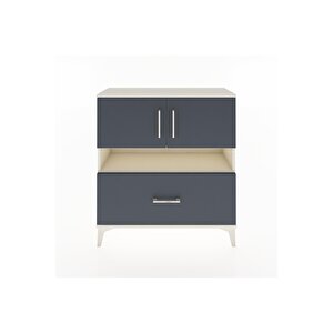 Arges Şifonyer 3 Raflı Tek Çekmeceli 2 Kapaklı 88x30x96 Aytaşı-antrasit