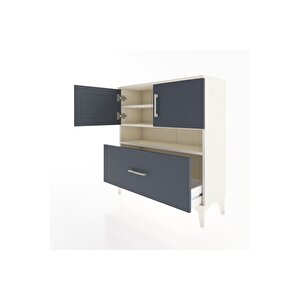 Arges Şifonyer 3 Raflı Tek Çekmeceli 2 Kapaklı 88x30x96 Aytaşı-antrasit