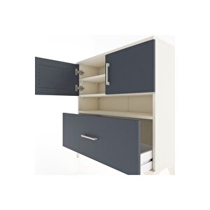 Arges Şifonyer 3 Raflı Tek Çekmeceli 2 Kapaklı 88x30x96 Aytaşı-antrasit