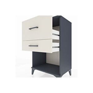 Hyperion Komodin 2 Çekmeceli 60x44x96 Antrasit-aytaşı