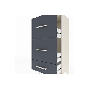 Arges Komodin 3 Çekmeceli 44x30x96 Aytaşı-antrasit