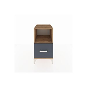 Kronos Komodin Tek Raflı Tek Çekmeceli 44x59x80 Çam-antrasit