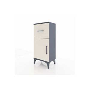 Arges Komodin Tek Raflı Tek Çekmeceli Tek Kapaklı 44x30x96 Antrasit-aytaşı